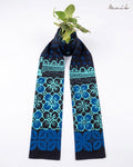 Batik Tangerang Motif Bunga Biru Hitam SYL-RD04 - Menik Batik
