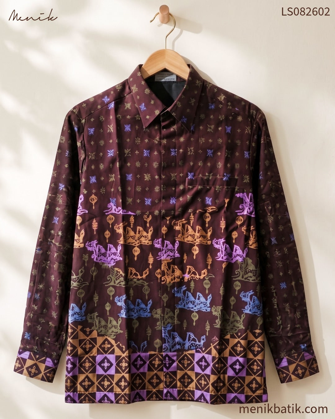 Kemeja Lengan Panjang Batik Tangerang Motif Perahu Naga LS082602 - Menik Batik