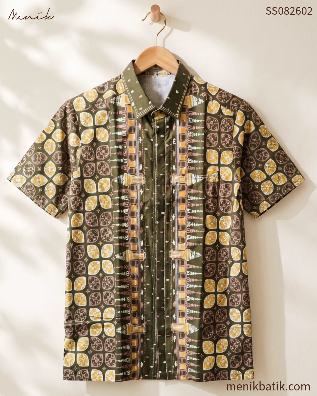 Kemeja Lengan Pendek Batik Tangerang Motif Pintu Sepuluh SS082602 - Menik Batik